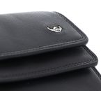 Golden Head Polo RFID Protect Zipped Billfold Coin Wallet With Front Snap Closure Black