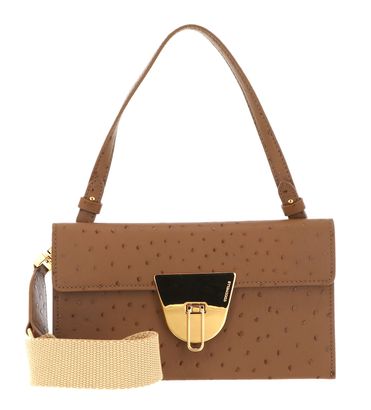 COCCINELLE Coccinellenico Ostrich Handbag Nocciola