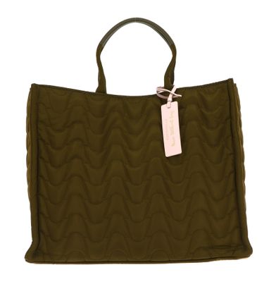 COCCINELLE Never Without Bag Nylon Matelasse Handbag Loden / Loden