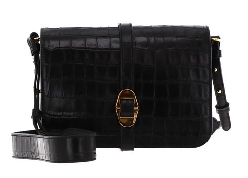 COCCINELLE Coccinelle Cosima Croco Crossbody Bag Noir / Noir