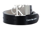 Calvin Klein CKJ Belt Giftpack Round Mono Plaque Reversible Belt 30MM W95 Black / Eggshell