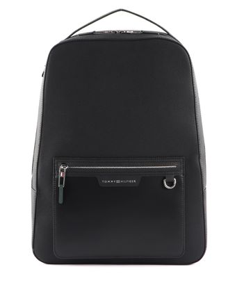 TOMMY HILFIGER Business Leather Backpack Black