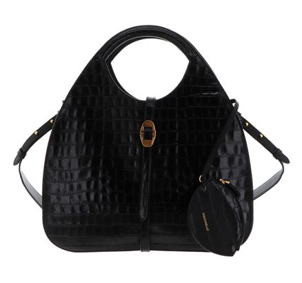 COCCINELLE Coccinelle Cosima Croco Handbag Noir / Noir