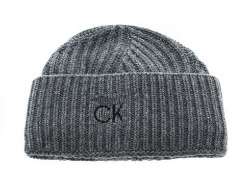 Calvin Klein Elevated Wool Beanie XL Medium Charcoal
