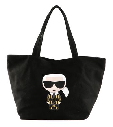 KARL LAGERFELD K / Ikonik Large Canvas Tote L Black