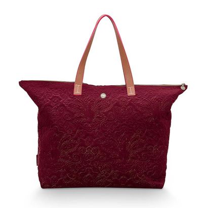 Pip Studio Tote Bag Velvet Quiltey Days Red