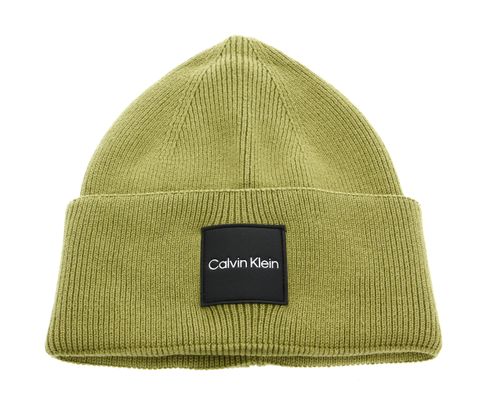 Calvin Klein Fine Cotton Rib Beanie Reptile Green