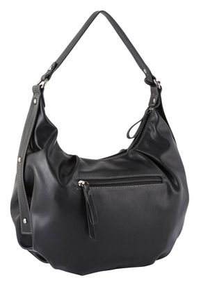 Gabor Latissa Damen Hobo Bag – Mittelgroße Schultertasche In Schwarz, Aus Genarbtem Lederimitat, Elegant & Praktisch