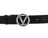 VALENTINO Round Belt W120 Nero / Nichel - shortenable VALENTINO Round Belt W120 Nero / Nichel - shortenable