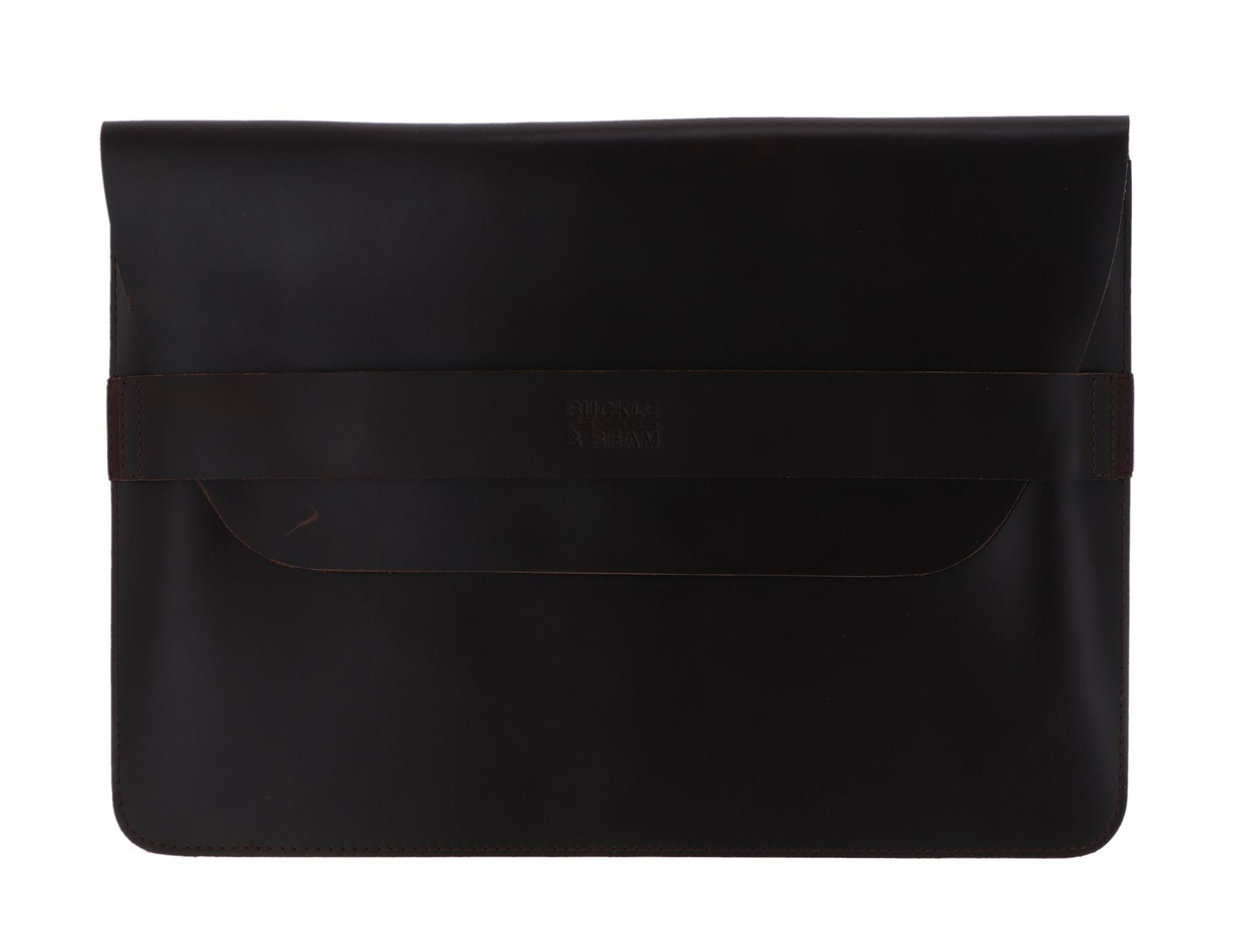 BUCKLE & SEAM Terra Leather Laptop Sleeve S Brown