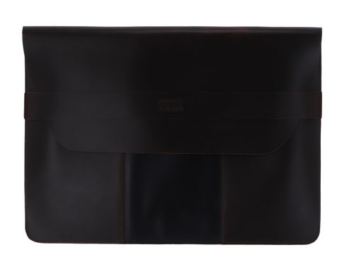 BUCKLE & SEAM Terra Leather Laptop Sleeve Brown / Midnight Blu