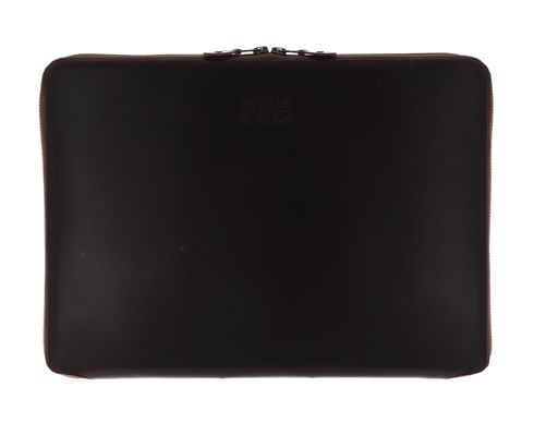 BUCKLE & SEAM Ralph Blu Leather Laptop Case Brown