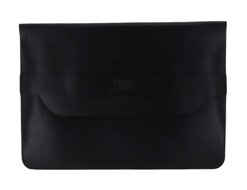 BUCKLE & SEAM Terra Leather Laptop Sleeve S Black