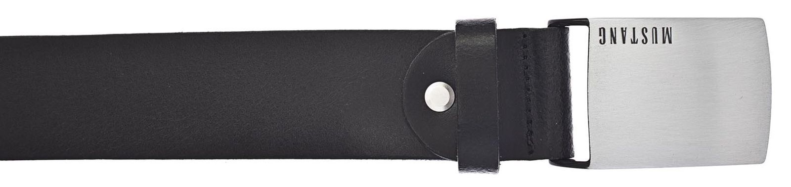 Cintura Classica Uomo MUSTANG Classic Belt – In Pelle Nera, Larga 4 Cm, Accorciabile, Taglia W95 (90-103 Cm)