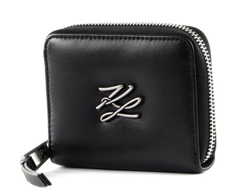 KARL LAGERFELD K / Autograph Soft Leather Wallet S Black