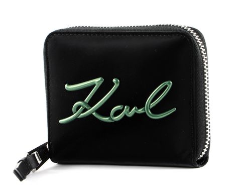 KARL LAGERFELD K / Signature Soft Small Zip Wallet Black
