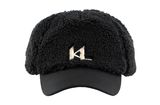 KARL LAGERFELD K / KL Shearling Cap Black KARL LAGERFELD K / KL Shearling Cap Black