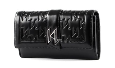 KARL LAGERFELD K / Saddle Chain Flap Wallet Black