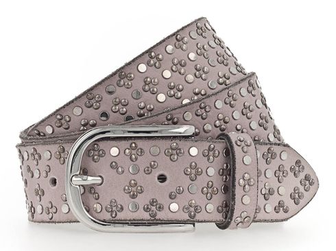 b.belt Tini Silver Leather Belt W75 Ash Rose