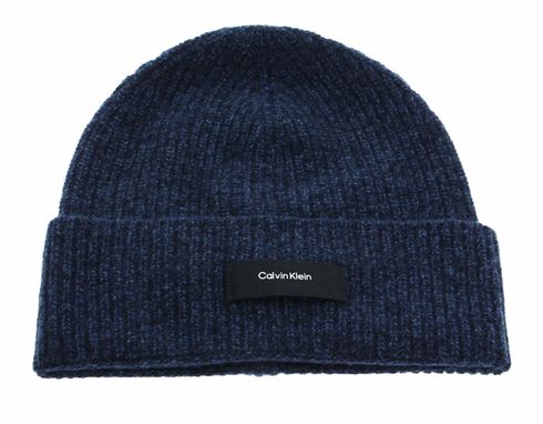 Calvin Klein Daddy Wool Rib Beanie CK Navy