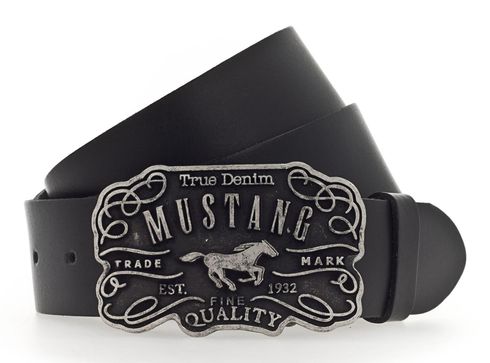 MUSTANG Leather Belt W90 Black