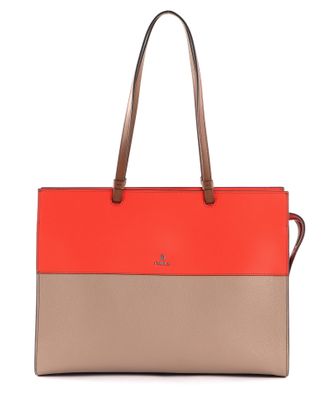 FURLA Varsity Tote E / W L Greige + Spritz + Cognac h