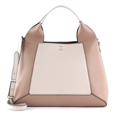 FURLA Gilda Tote Bag L Perla e + Greige + Salvia c