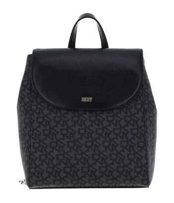 DKNY Bryant Flap Backpack BK Logo - BK