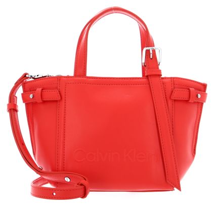 Calvin Klein Minimal Hardware Mini Tote Deep Orange