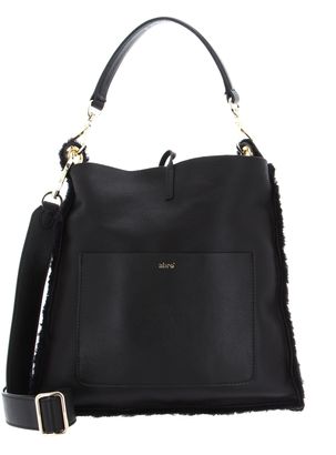 abro Leather Shearling Casharel Crossbody Bag Raquel Dark Brown