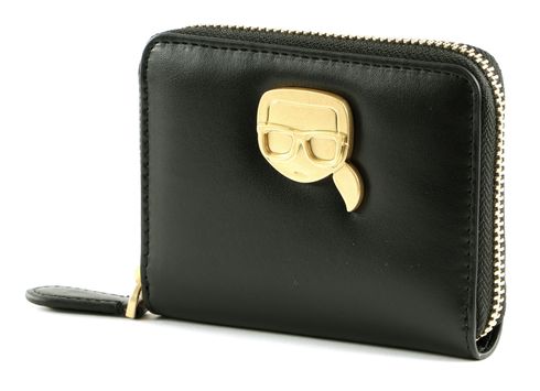 KARL LAGERFELD K / Ikonik Embro Zip Wallet Black