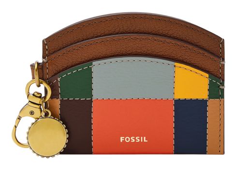 FOSSIL Polly Card Case Brown Patchwork