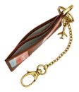 FOSSIL Ticket Card Case Keychain Brown Multi