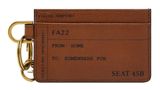 FOSSIL Ticket Card Case Keychain Brown Multi