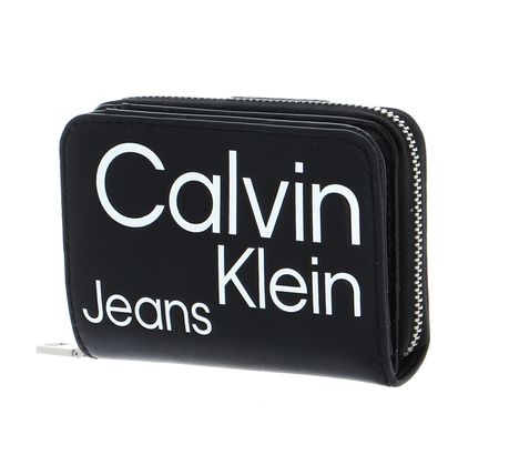 Calvin Klein CKJ Sleek Zip Wallet With Flap M Black AOP