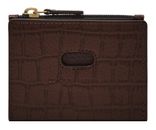 FOSSIL Andrew Emboss Zip Card Case Brown Croco FOSSIL Andrew Emboss Zip Card Case Brown Croco
