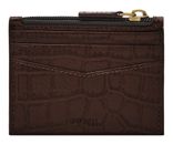 FOSSIL Andrew Emboss Zip Card Case Brown Croco FOSSIL Andrew Emboss Zip Card Case Brown Croco