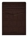 FOSSIL Andrew Emboss Card Case Brown Croco
