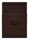 FOSSIL Andrew Emboss Card Case Brown Croco