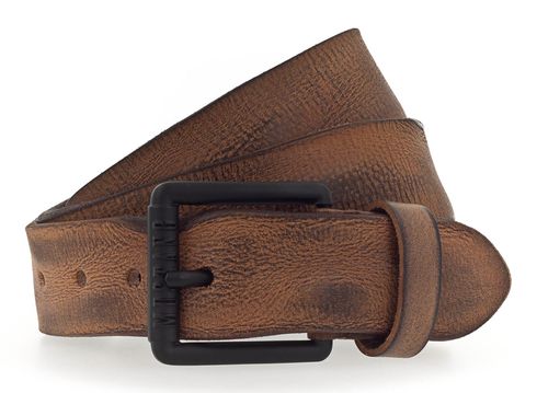 MUSTANG Leather Belt 40mm W85 Cognac - shortenable
