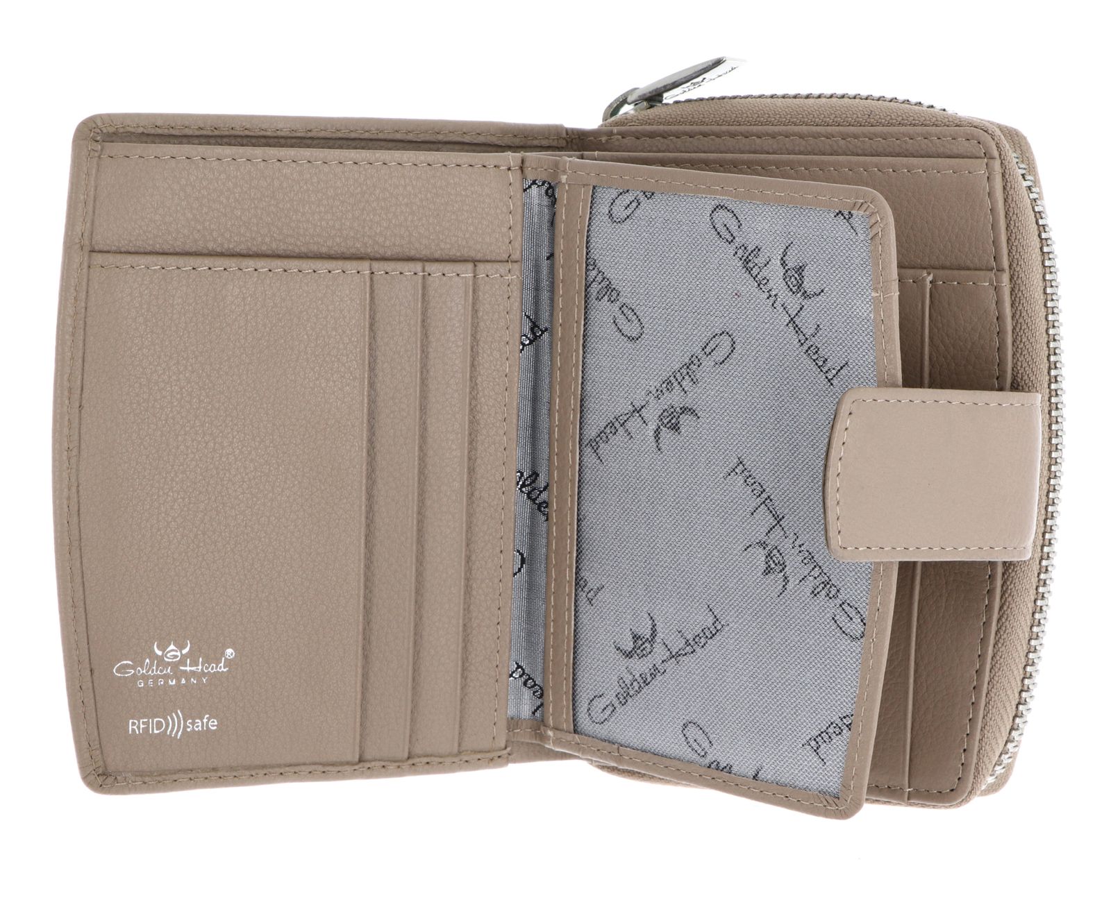 Golden Head Madrid RFID Protect Kombischeintasche mit Riegel 1438 Taupe Golden Head Madrid RFID Protect Kombischeintasche mit Riegel 1438 Taupe