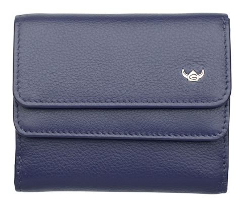 Golden Head Madrid RFID Protect Billfold Coin Wallet With Front Flap Snap Closure Blue