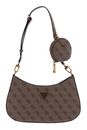 GUESS Alexie Top Zip Shoulder Bag Latte Logo GUESS Alexie Top Zip Shoulder Bag Latte Logo