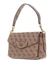 GUESS Eco Brenton Flap Shoulder Bag Latte Logo GUESS Eco Brenton Flap Shoulder Bag Latte Logo