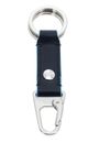 PIQUADRO Blue Square Two-Ring Keychain With Carabiner Hook Blu Notte PIQUADRO Blue Square Two-Ring Keychain With Carabiner Hook Blu Notte
