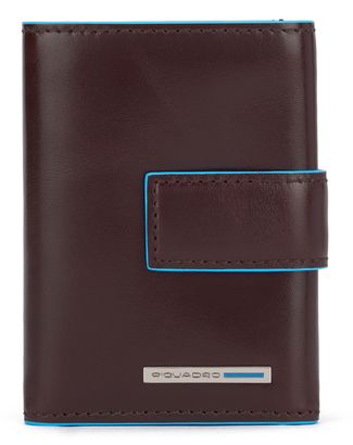 PIQUADRO Blue Square Men`s Pocket Trifold Wallet RFID Mogano