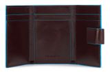PIQUADRO Blue Square Men`s Pocket Trifold Wallet RFID Mogano