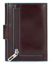 PIQUADRO Blue Square Men`s Pocket Trifold Wallet RFID Mogano