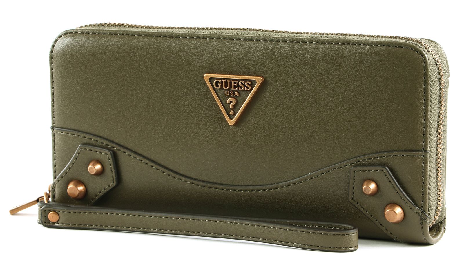 GUESS purse Amantea Large Zip Around Olive | Buy bags, purses u0026 accessories  online | modeherz