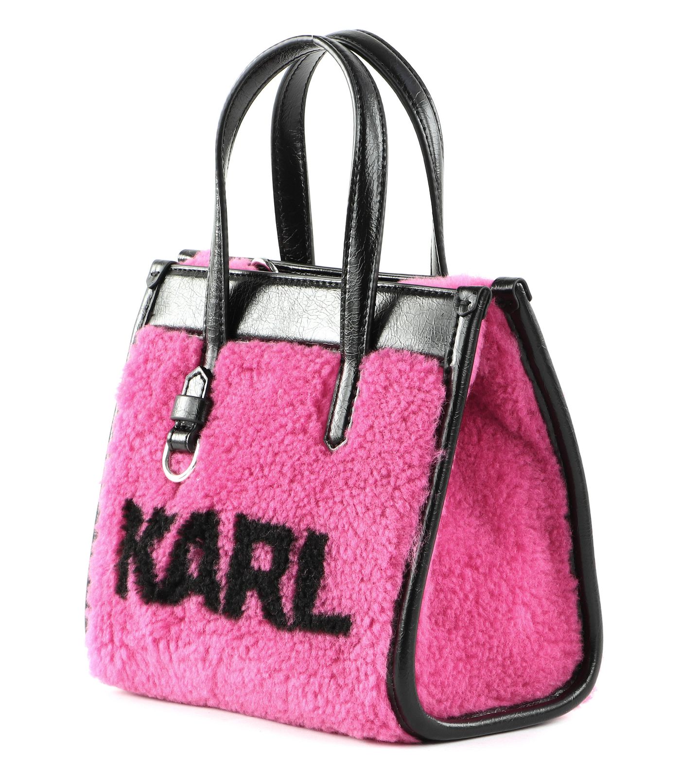 KARL LAGERFELD K / Skuare Tote Shearling S Fuchsia Buy bags, purses & accessories online